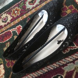Black sparkle flats